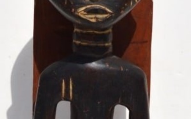 Wooden Hand Carved African Sitting Sculpture