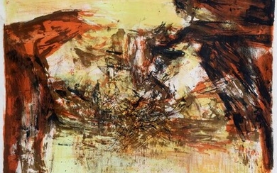 Zao WOU-KI (1920-2013) Composition jaune et rouge, 1974 LITHOGRAPHIE Signée au crayon en bas à...
