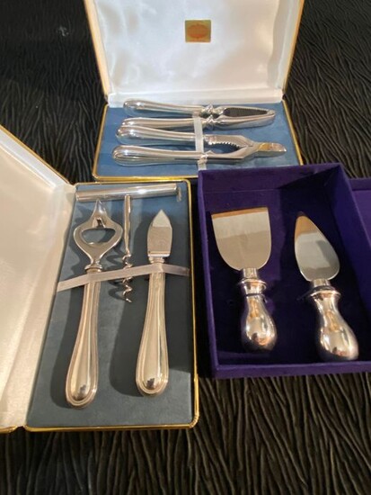 silver kitchen accessories with box (7) - .925 silver - Italy - Mid 20th century