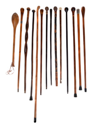 ? A collection of twelve various walking sticks
