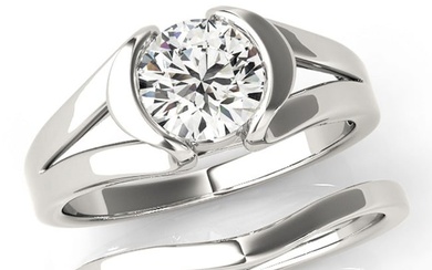 1 ctw Certified Diamond Ring - 14k White Gold