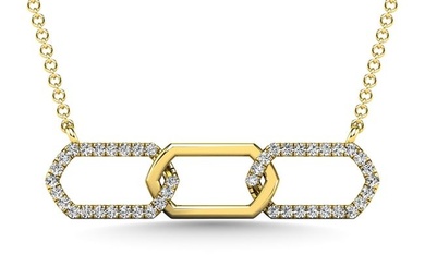 10K Yellow Gold Diamond 1/6 Ct.Tw. Fashion Necklace