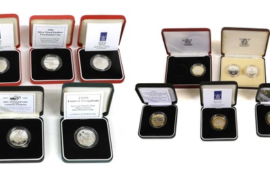 10x Silver Proof Piedfort £2 Coins; and 1x regular issue,...