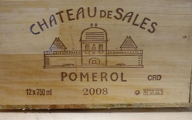 12 bouteilles CHÂTEAU DE SALES 2008 Pomerol Caisse bois d'origine
