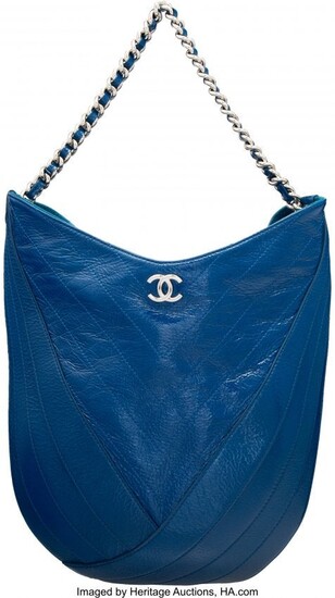 Chanel Runway Blue Patent Leather Teardrop Bucke
