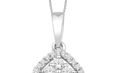 14K White Gold 1/10 Ct.Tw.Diamond Fashion Pendant