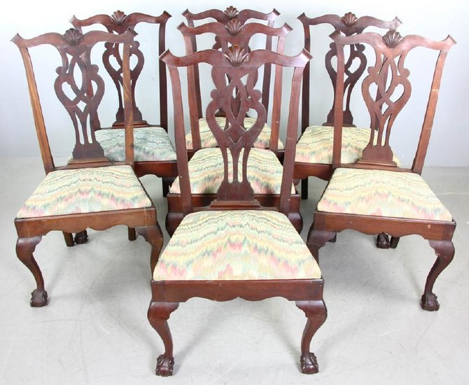Set of Chippendale Style Mahogany Chairs