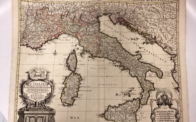 1694 Alexis-Hubert Jaillot Highly Detailed Map Of Italy