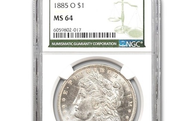 1885-O Morgan Dollar MS-64 NGC (Green
