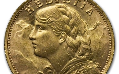 1947-B Swiss Gold 20 Francs Helvetia
