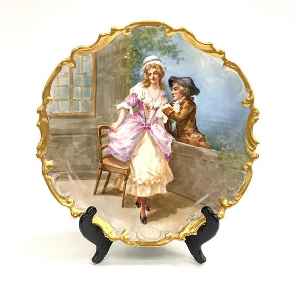19TH C. PAINTED LIMOGES PLATE