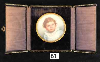 19th C. N. Gardelli Miniature Portrait Of Baby