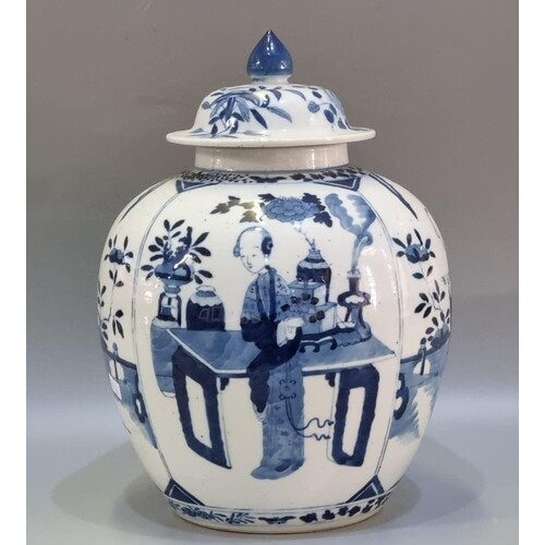 19th Century Chinese blue and white porcelain ginger jar and...