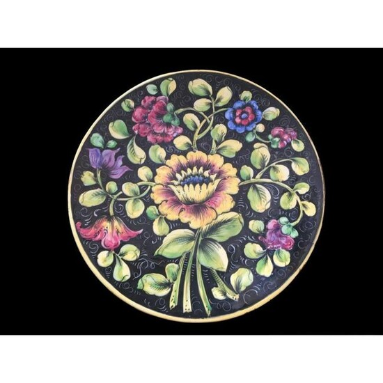 19thc Italian Faience Ceramic Floral Platter