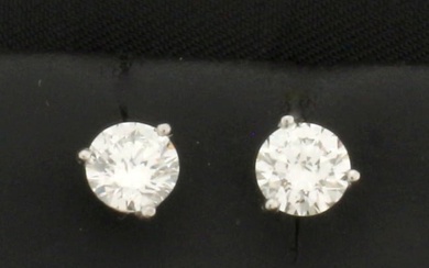 1ct GIA Certified Diamond Stud Earrings in Platinum Settings
