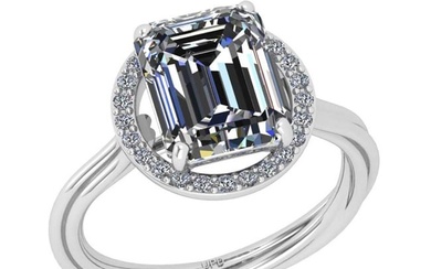 2.70 Ctw SI2/I1 Diamond 14K White Gold Engagement Halo Ring