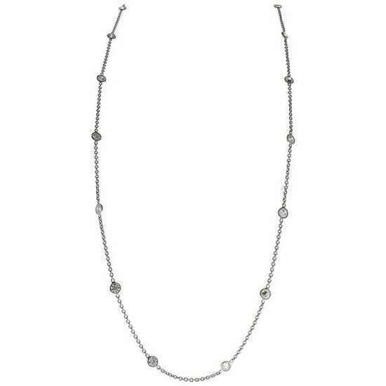 2.81 Carat Total Diamonds by the Yard Necklace in 14
