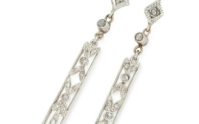 ANTIQUE DIAMOND EARRINGS CIRCA 1900 set with rose cut