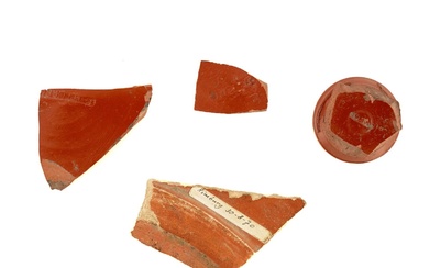 (4) Group of Roman Terra Sigillata Pottery Fragments
