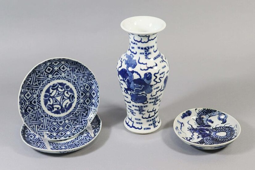 (4) Pcs Chinese Blue & White Porcelain