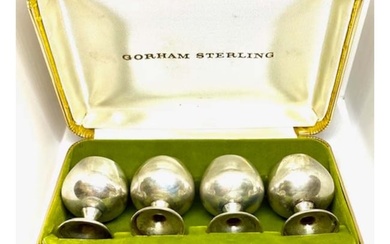 4 VINTAGE GORHAM MINI CORDIAL CHALICE GOBLET SHOT CUP STERLING SILVER 955 (2 Sets) Two (2) sets