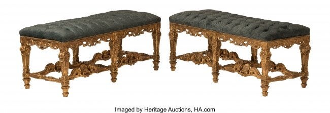 61088: A Pair of French Regence-Style Carved Gilt Wood
