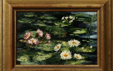 Al Marchmont, "Waterlilies," 20th c., oil on boad, sign