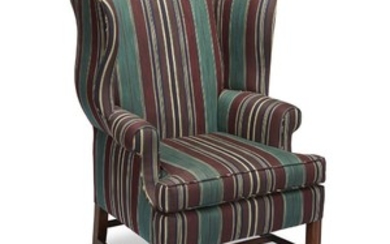 A Federal upholstered mahogany easy chair Early 19th century...
