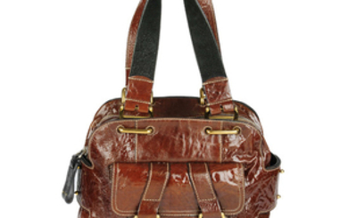 CHLOÉ - a brown glossed leather handbag.