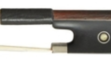 French Silver-Mounted Violin Bow - Eugene Sartory, the octagonal stick stamped E SARTORY A PARIS at the butt, the ebony frog with parisian eye, the plain silver adjuster, weight 59.2 grams. Certificate: Isaac Salchow, New York, October 30th, 2017.