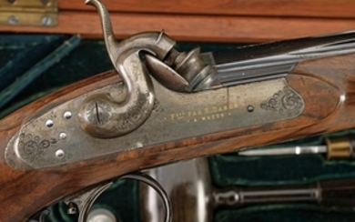 A RARE CASED PERCUSSION TARGET PISTOL BY DAMON