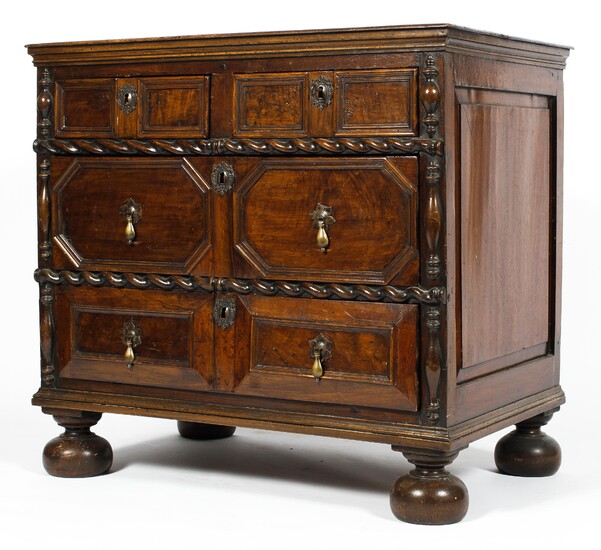 A 17th century style mahogany veneered chest of drawers