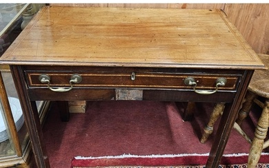 A 19th Century Mahogany single drawer Side Table on square f...