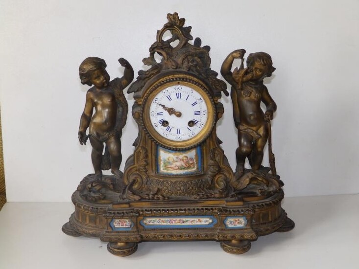 A 19thC French ormolu mantel clock by Deprez, Paris,...