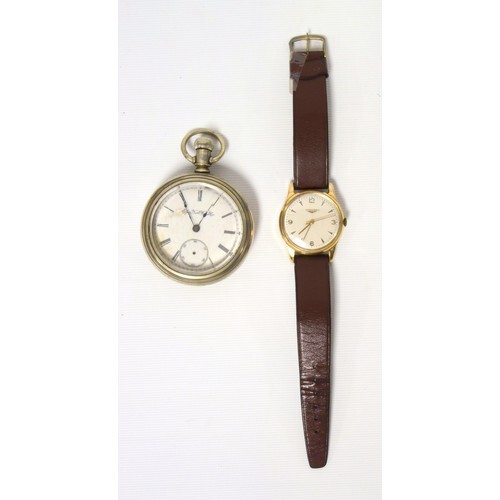 A 9 carat gold Longines automatic gentleman’s wrist watch in...