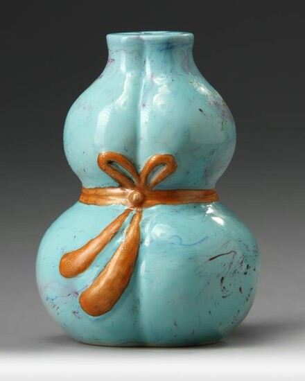 A CHINESE 'ROBINS EGG' DOUBLE GOURD VASE, CHINA