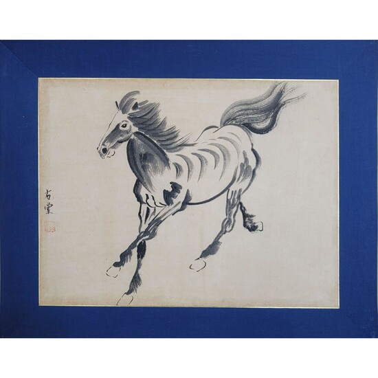 A Chinese Horse Painting Ink On Paper Signed