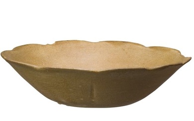 A Chinese Yue ware lotus bowl, probably late Tang Dynasty