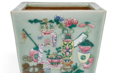 A Chinese celadon glazed porcelain jardiniere