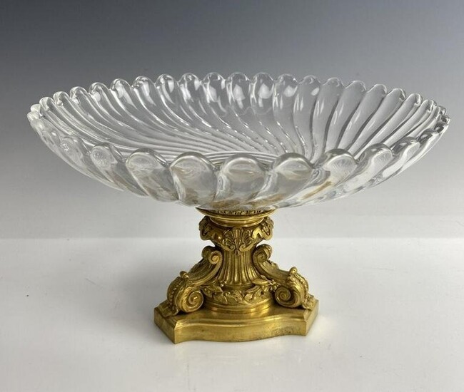 A DORE BRONZE AND BACCARAT CRYSTAL BOWL