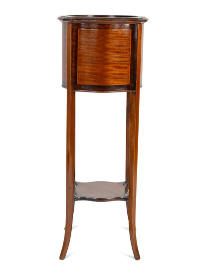 A Federal Style Mahogany Plant StandHeight 38 1/2 x width 13 x depth 13 inches.