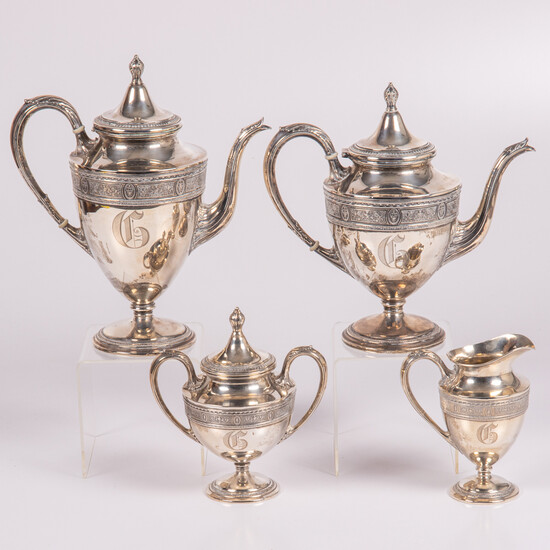 A Four Piece International Wedgwood Sterling Silver Beverage Set, 20th Century