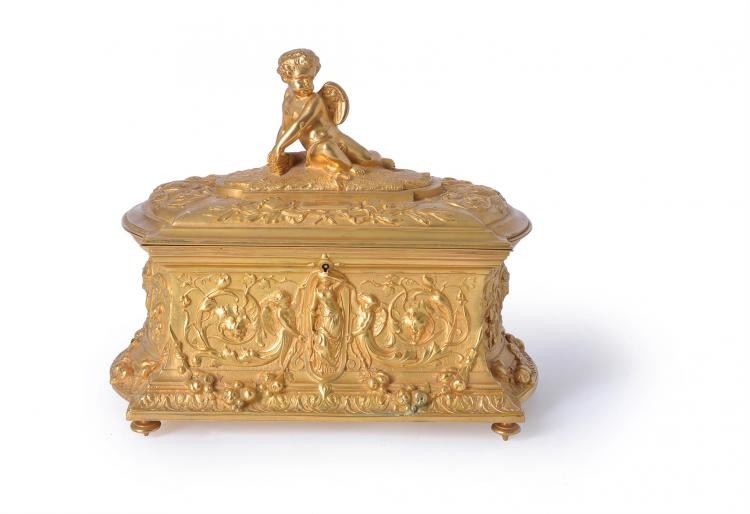 A French gilt bronze casket in Renaissance Revival taste, circa 1875