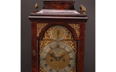 A George III mahogany repeating bracket clock, 17.5cm arched...
