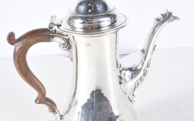 A Georgian Silver Coffee Pot Hallmarked London 1768. 25cm x 20 cm x 10.5 cm, weight 669g