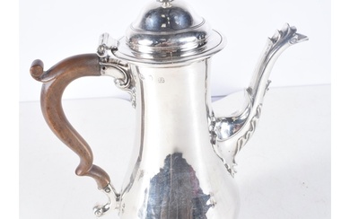 A Georgian Silver Coffee Pot Hallmarked London 1768. 25cm x...