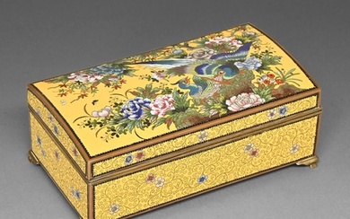 A Japanese cloisonne enamel cigarette box, early 20th c, the...