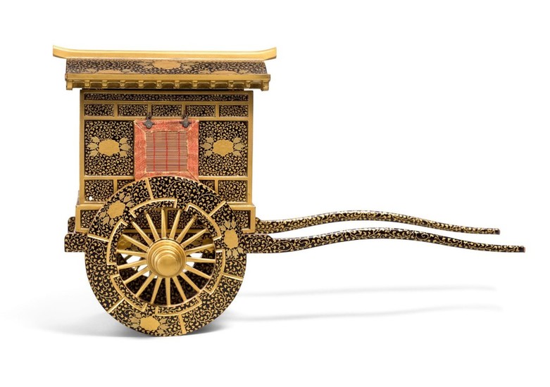 A LACQUER MODEL OF A COURTIER'S CARRIAGE, EDO PERIOD, 19TH CENTURY