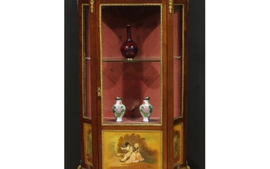 A Louis XV Revival gilt metal mounted vernis Martin vitrine,...