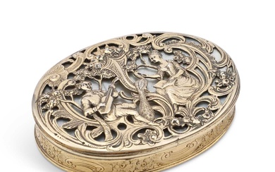 A MID-18TH CENTURY SILVER-GILT AND MOTHER-OF-PEARL SNUFF BOX